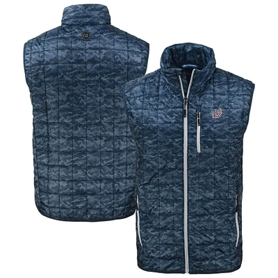 Men's Cutter & Buck Navy Washington Nationals Rainer Eco Insulated PrimaLoft Full-Zip Puffer Vest