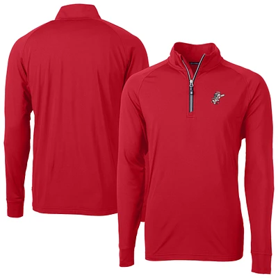 Men's Cutter & Buck Red Cincinnati Reds Patriotic Logo Adapt Eco Knit Stretch Recycled Quarter-Zip Pullover Top