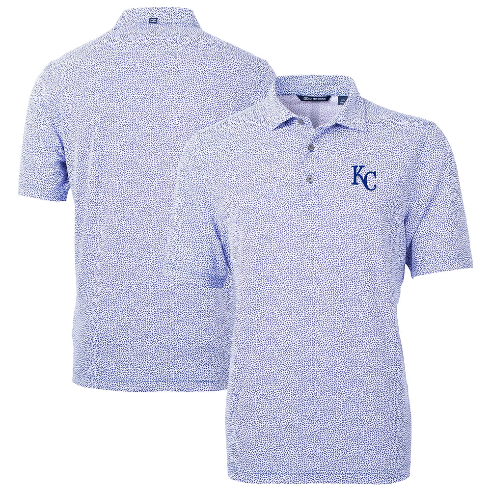 Men's Cutter & Buck Royal Kansas City Royals Virtue Eco Pique Botanical Print Recycled Polo