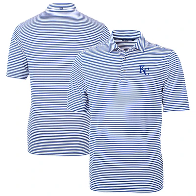 Men's Cutter & Buck Royal Kansas City Royals Virtue Eco Pique Stripe Recycled Polo