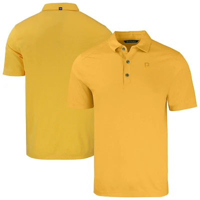 Men's Cutter & Buck Heather Gold Pittsburgh Pirates Forge Eco Stretch Recycled Polo