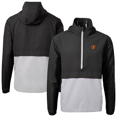 Men's Cutter & Buck Black Baltimore Orioles Charter Eco Recycled Half-Zip Anorak Jacket