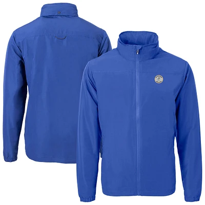 Men's Cutter & Buck Blue Milwaukee Brewers Charter Eco Recycled Full-Zip Jacket