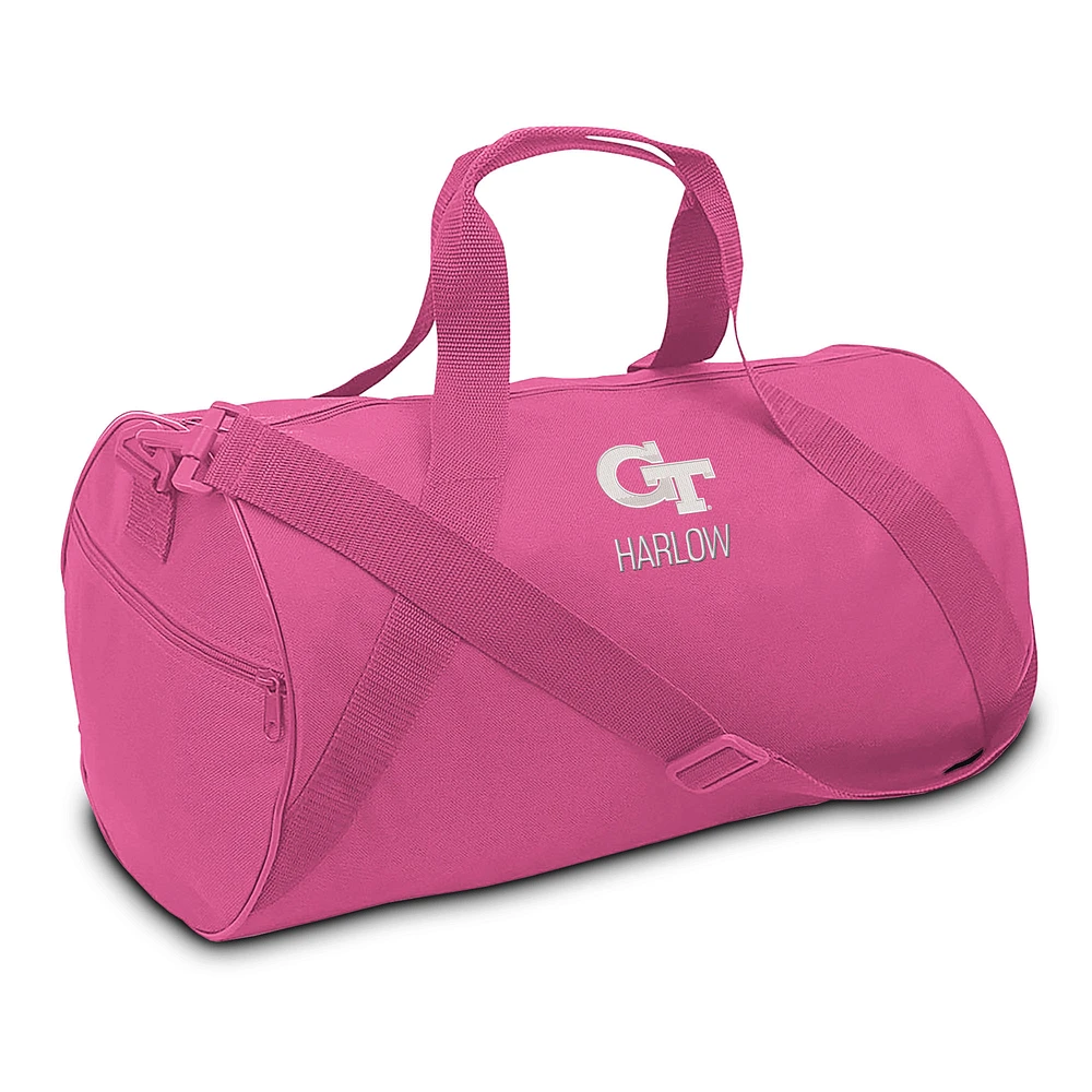 Youth Pink Georgia Tech Yellow Jackets Personalized Duffel Bag