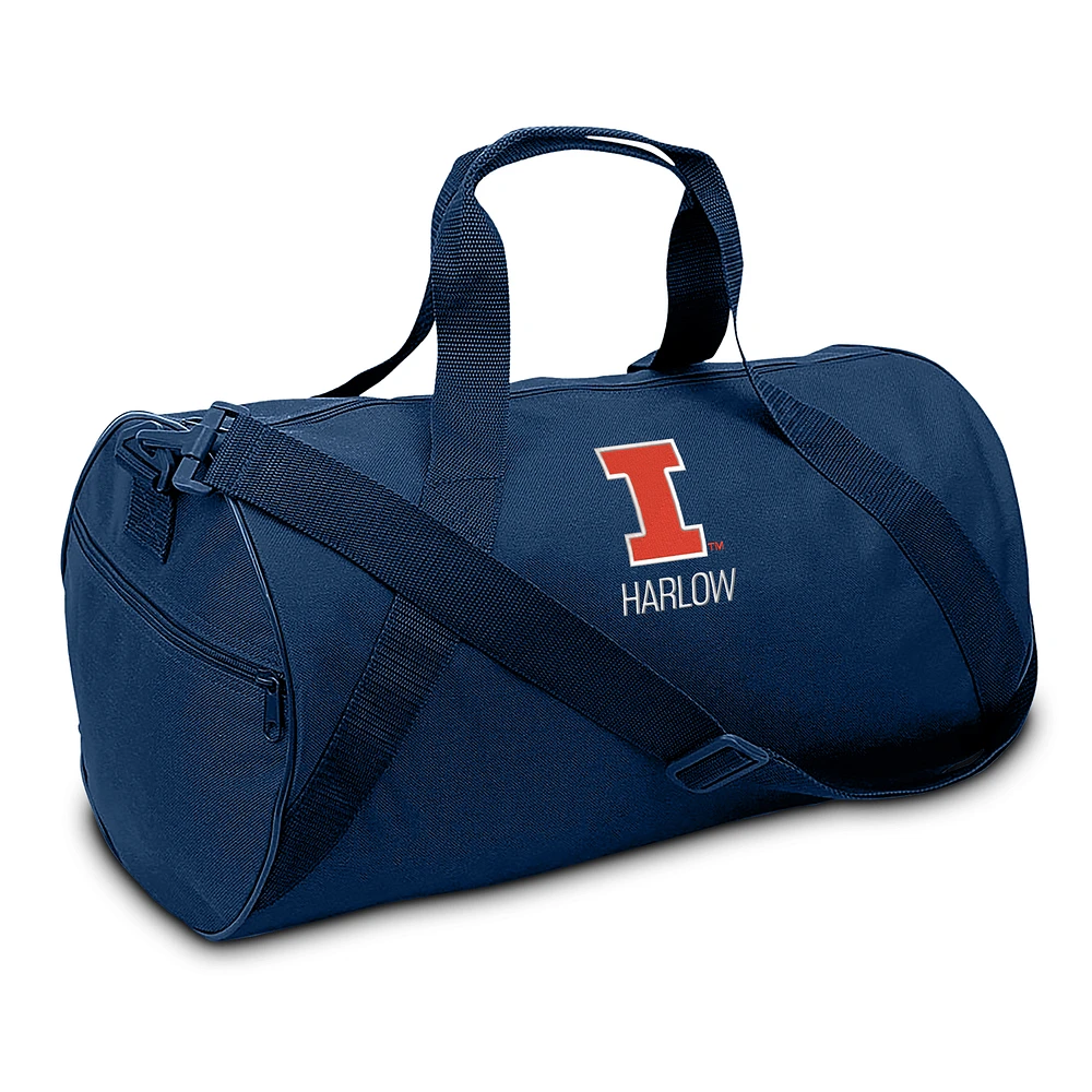 Youth Navy Illinois Fighting Illini Personalized Duffel Bag