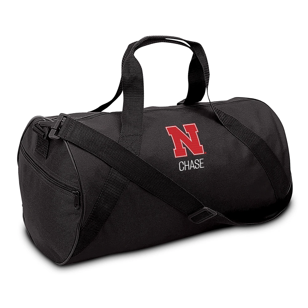 Youth Black Nebraska Huskers Personalized Duffel Bag