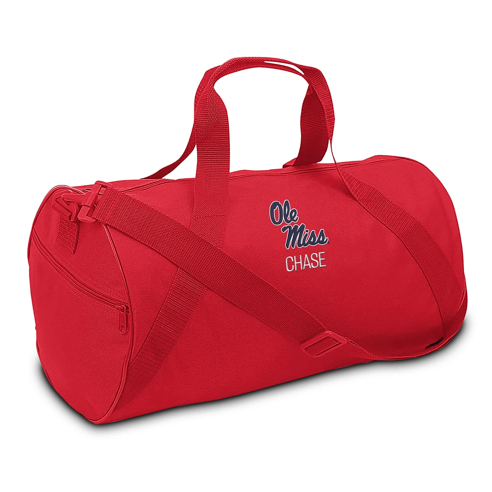 Youth Red Ole Miss Rebels Personalized Duffel Bag