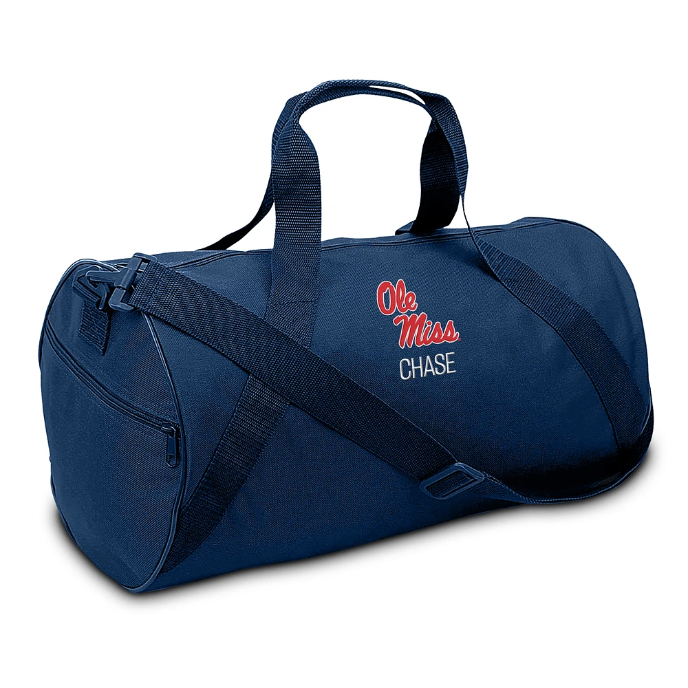 Youth Navy Ole Miss Rebels Personalized Duffel Bag