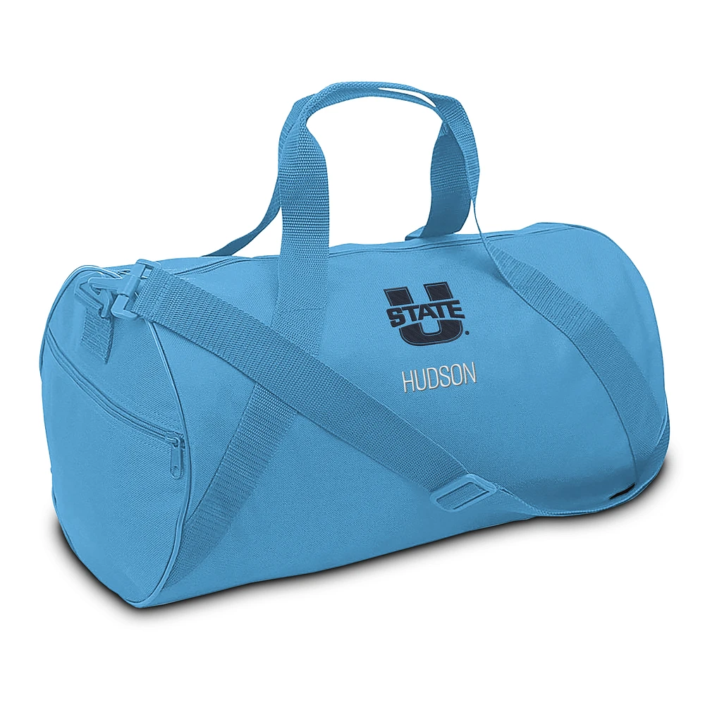 Youth Light Blue Utah State Aggies Personalized Duffel Bag