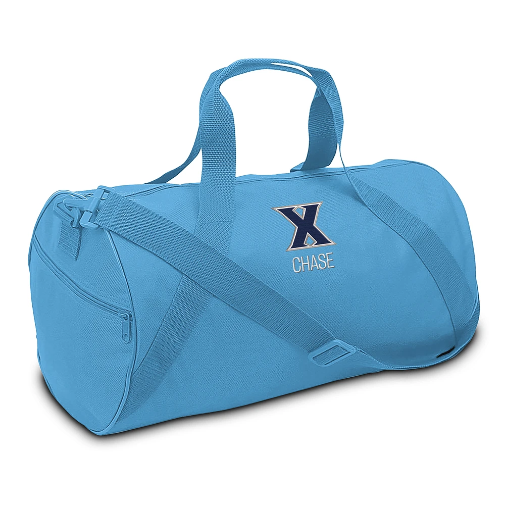 Youth Light Blue Xavier Musketeers Personalized Duffel Bag