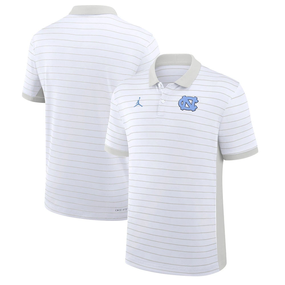 Men's Jordan Brand Carolina North Tar Heels 2025 Early Season Coaches Sideline Victory Stripe Dri-FIT Polo