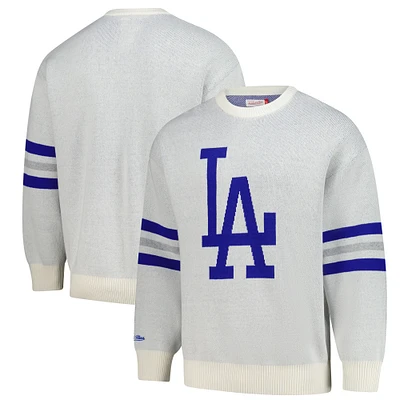 Men's Mitchell & Ness Cream Los Angeles Dodgers Retro Pullover Sweater