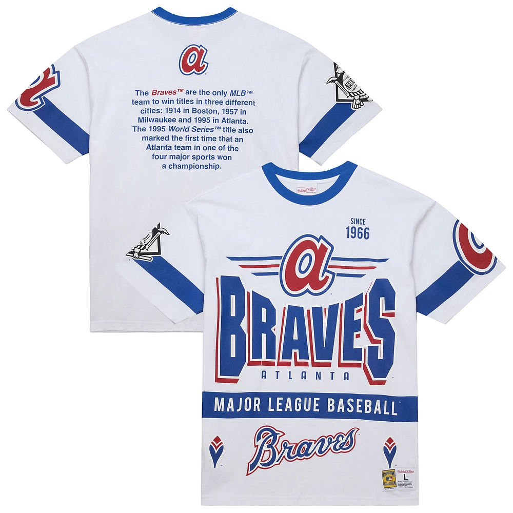 Men's Mitchell & Ness White Atlanta Braves Cooperstown Collection Team Origins Premium T-Shirt