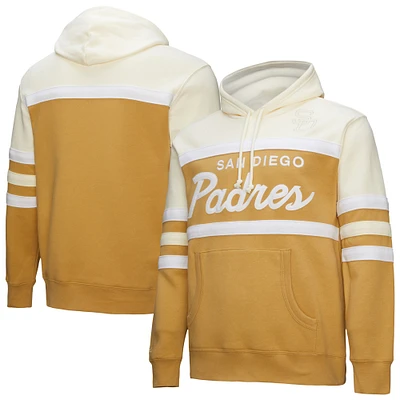 Men's Mitchell & Ness Tan/Cream San Diego Padres Head Coach Pullover Hoodie