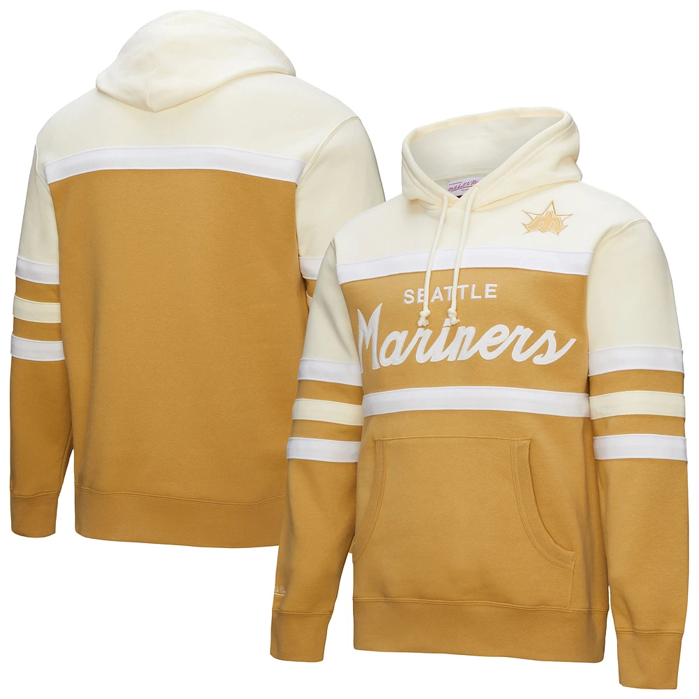 Men's Mitchell & Ness Tan/Cream Seattle Mariners Head Coach Pullover Hoodie
