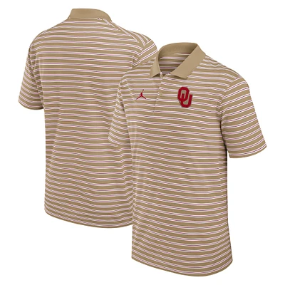 Men's Jordan Brand Tan/White Oklahoma Sooners Primetime Victory Striped Dri-FIT Polo