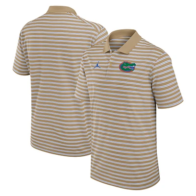 Men's Jordan Brand Tan/White Florida Gators Primetime Victory Striped Dri-FIT Polo