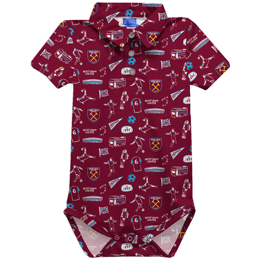 Infant Vive La Fete Claret West Ham United Polo Bodysuit