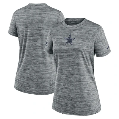 Women's Nike Gray Dallas Cowboys Sideline Velocity Performance T-Shirt