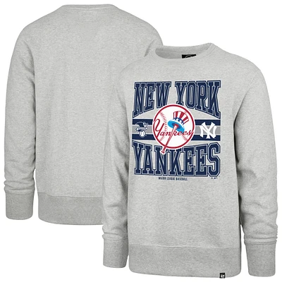 Men's '47 Gray New York Yankees Letters Headline Pullover Sweatshirt