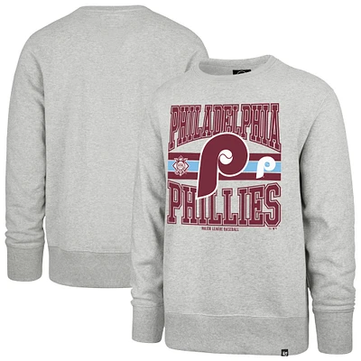 Men's '47 Gray Philadelphia Phillies Letters Headline Pullover Sweatshirt