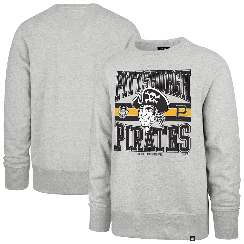 Men's '47 Gray Pittsburgh Pirates Letters Headline Pullover Sweatshirt