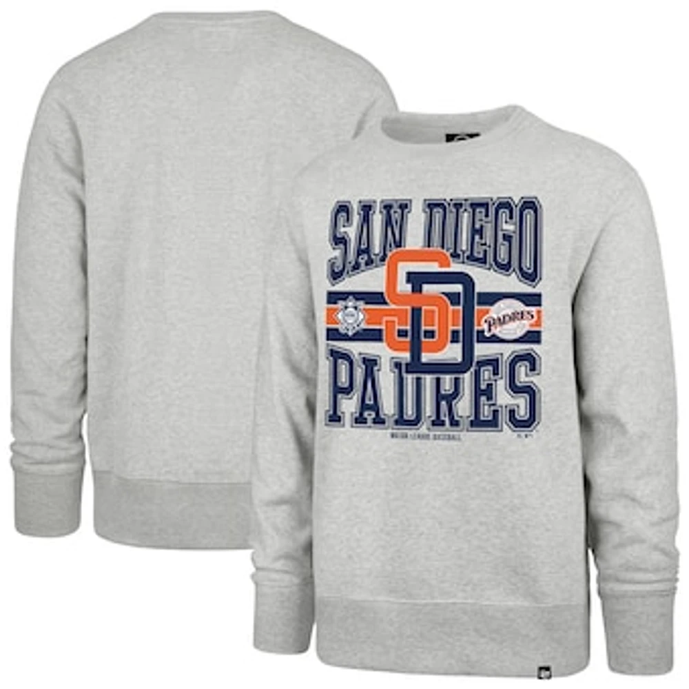 Men's '47 Gray San Diego Padres Letters Headline Pullover Sweatshirt