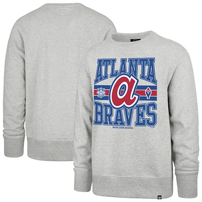 Men's '47 Gray Atlanta Braves Letters Headline Pullover Sweatshirt