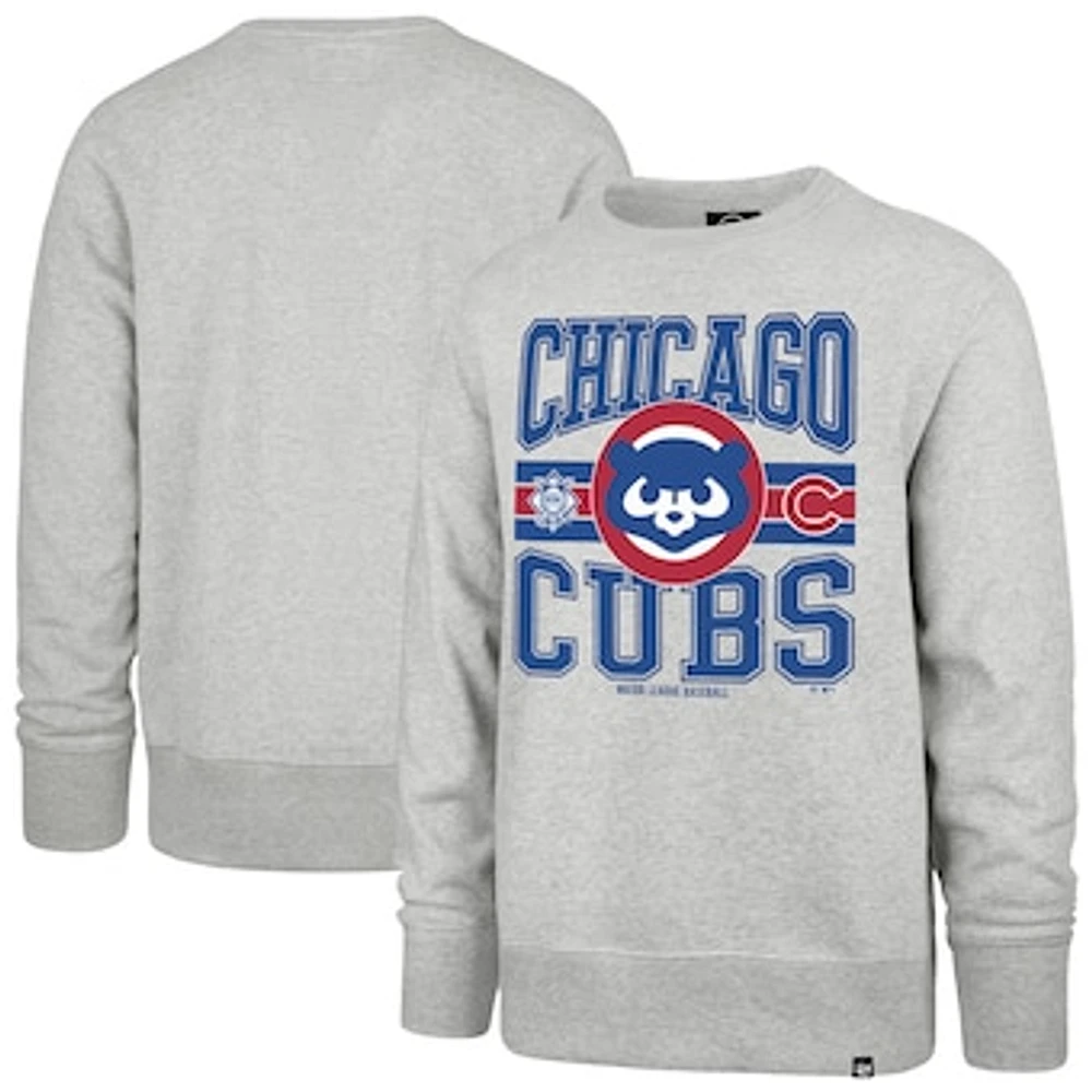 Men's '47 Gray Chicago Cubs Letters Headline Pullover Sweatshirt