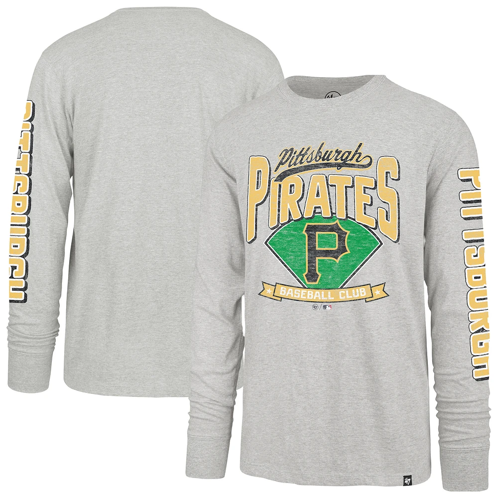 Men's '47 Gray Pittsburgh Pirates Fair Ball Franklin Long Sleeve T-Shirt