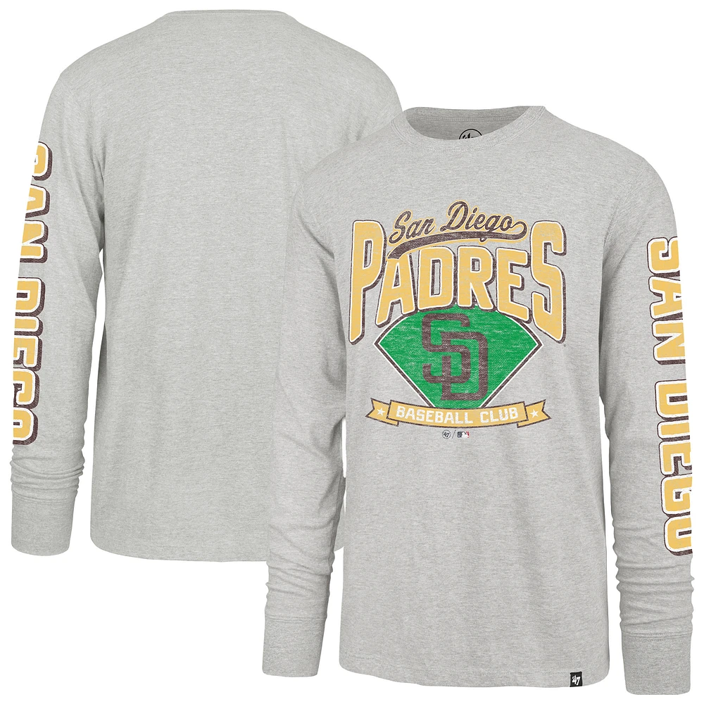 Men's '47 Gray San Diego Padres Fair Ball Franklin Long Sleeve T-Shirt