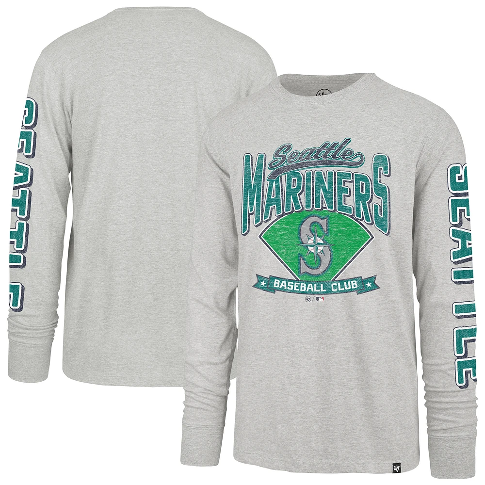 Men's '47 Gray Seattle Mariners Fair Ball Franklin Long Sleeve T-Shirt
