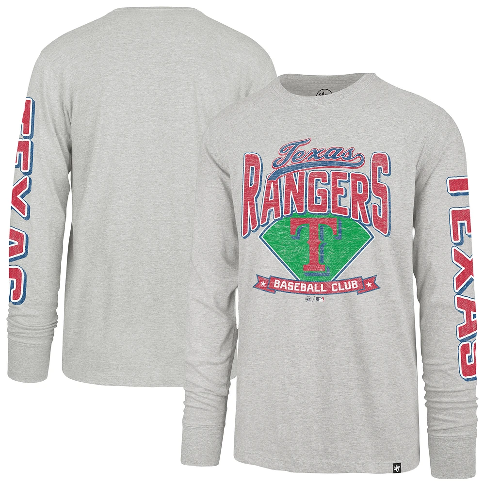 Men's '47 Gray Texas Rangers Fair Ball Franklin Long Sleeve T-Shirt