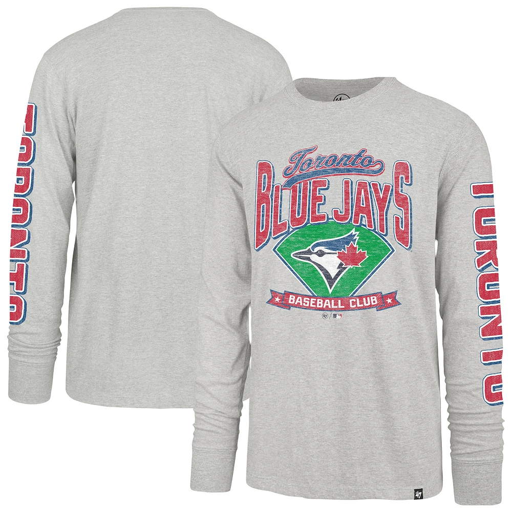 Men's '47 Gray Toronto Blue Jays Fair Ball Franklin Long Sleeve T-Shirt