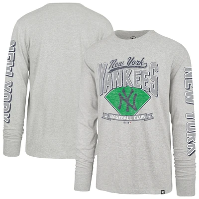 Men's '47 Gray New York Yankees Fair Ball Franklin Long Sleeve T-Shirt