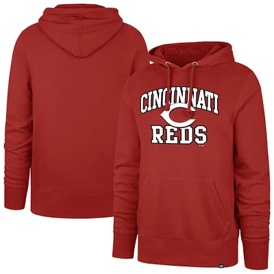 Men's '47 Red Cincinnati Reds Velocity Headline Pullover Hoodie