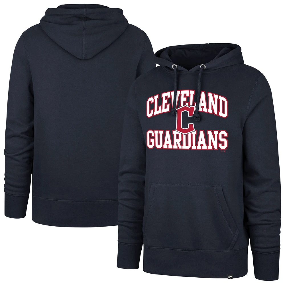 Men's '47 Navy Cleveland Guardians Velocity Headline Pullover Hoodie