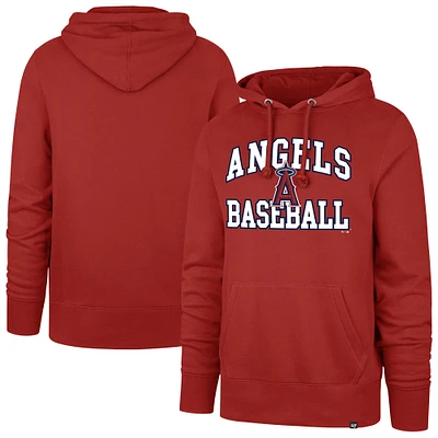 Men's '47 Red Los Angeles Angels Velocity Headline Pullover Hoodie