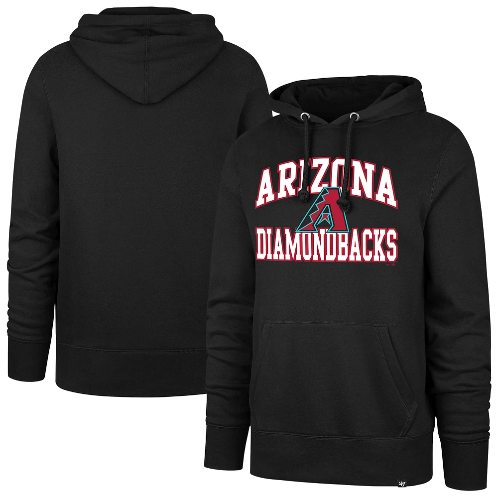 Men's '47 Black Arizona Diamondbacks Velocity Headline Pullover Hoodie