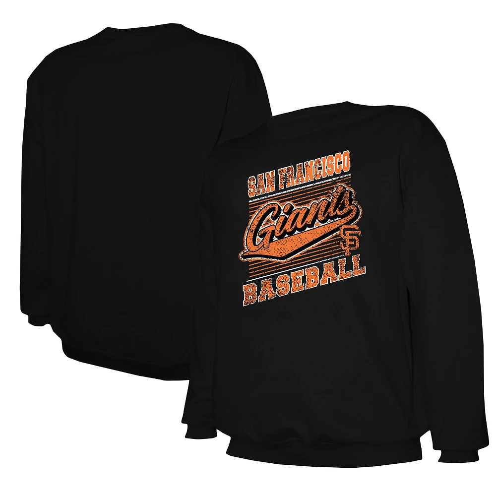 Men's Stitches Black San Francisco Giants Lightweight Crew Sweatshirt