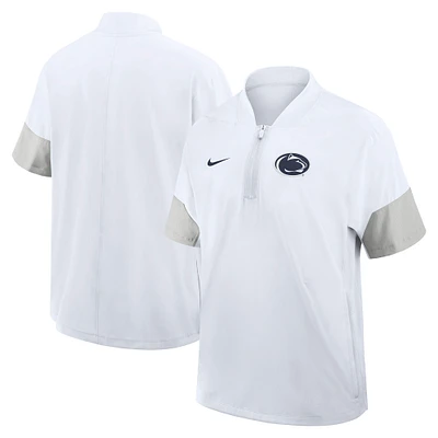 Men's Nike White Penn State Nittany Lions 2025 Sideline Coaches Lightweight Short Sleeve Jacket