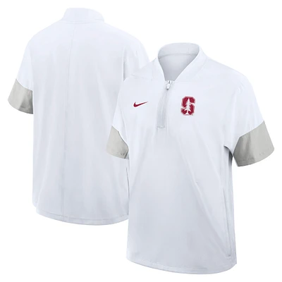 Men's Nike White Stanford Cardinal 2025 Sideline Coaches Lightweight Short Sleeve Jacket