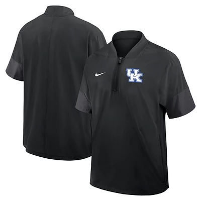 Men's Nike Black Kentucky Wildcats 2025 Sideline Coaches Lightweight Short Sleeve Jacket