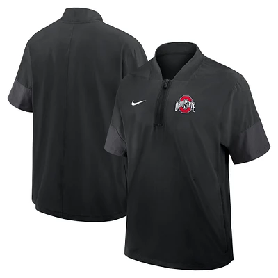 Men's Nike Black Ohio State Buckeyes 2025 Sideline Coaches Lightweight Short Sleeve Jacket