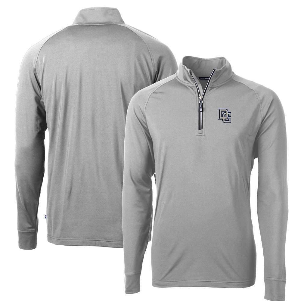Men's Cutter & Buck Washington Nationals Big Tall Cooperstown Collection Adapt Eco Knit Stretch Recycled Quarter-Zip Pullover Top