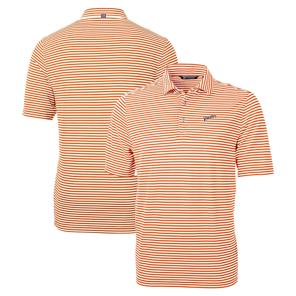 Men's Cutter & Buck San Diego Padres Big Tall Cooperstown Collection Virtue Eco Pique Stripe Recycled Polo