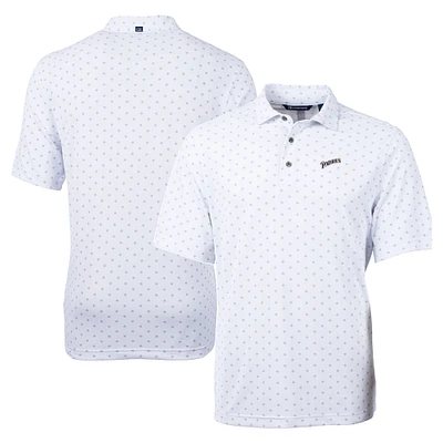 Men's Cutter & Buck White San Diego Padres Big Tall Cooperstown Collection Virtue Eco Pique Tile Print Recycled Polo