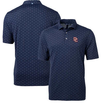 Men's Cutter & Buck Navy Washington Nationals Big Tall Cooperstown Collection Virtue Eco Pique Tile Print Recycled Polo