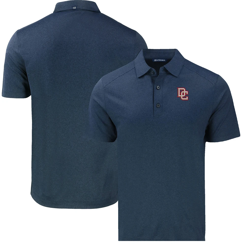 Men's Cutter & Buck Heather Navy Washington Nationals Big Tall Cooperstown Collection Forge Eco Stretch Recycled Polo