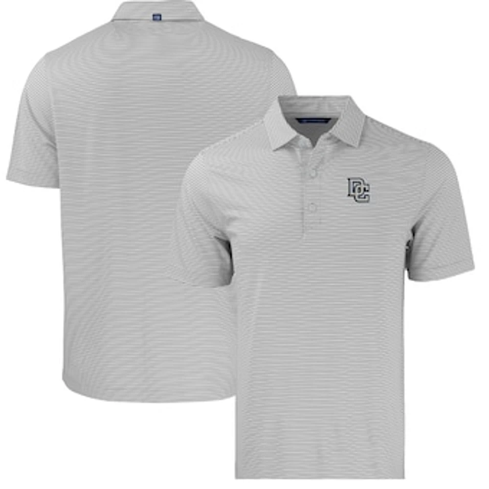 Men's Cutter & Buck Gray Washington Nationals Big Tall Cooperstown Collection Forge Eco Double Stripe Stretch Recycled Polo